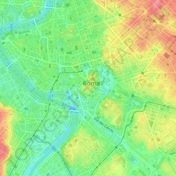 Mapa topográfico Capitolijn, altitud, relieve