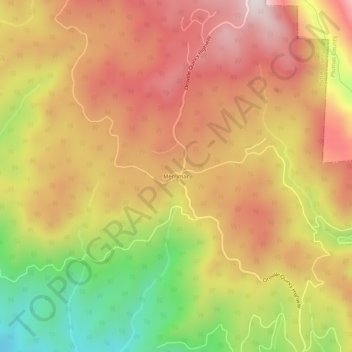 Mapa topográfico Merrimac, altitud, relieve