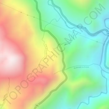 Mapa topográfico La Garrucha, altitud, relieve