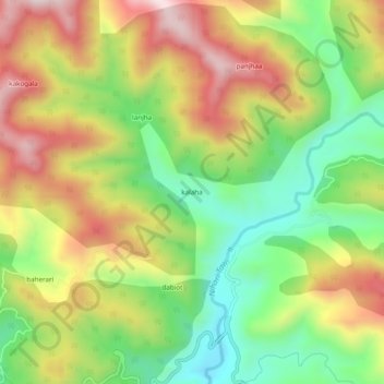 Mapa topográfico kalaha, altitud, relieve