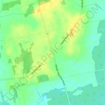 Mapa topográfico Harley, altitud, relieve
