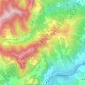 Mapa topográfico Castelnuovo, altitud, relieve
