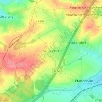 Mapa topográfico Seifersdorf, altitud, relieve