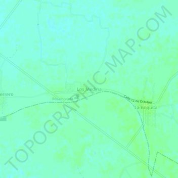 Mapa topográfico Los Medina, altitud, relieve