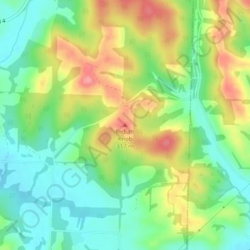 Mapa topográfico Indian Knob, altitud, relieve