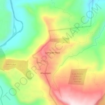 Mapa topográfico Loma del Rayo, altitud, relieve