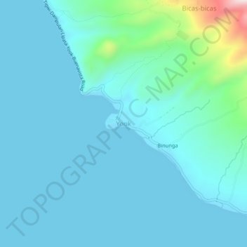 Mapa topográfico Yook, altitud, relieve