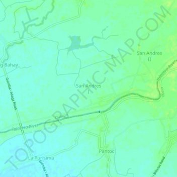 Mapa topográfico San Andres I, altitud, relieve