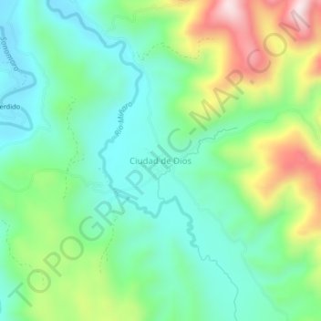Mapa topográfico Ciudad de Dios, altitud, relieve