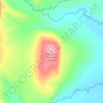 Mapa topográfico Pitchpine Mountain, altitud, relieve
