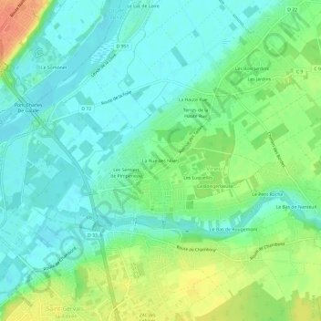 Mapa topográfico La Rue des Noels, altitud, relieve