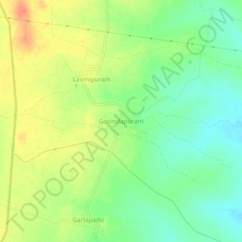 Mapa topográfico Govindapuram, altitud, relieve