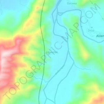 Mapa topográfico Up-uplas, altitud, relieve