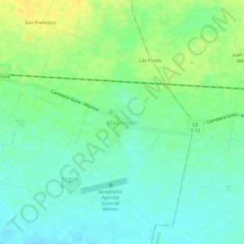 Mapa topográfico Mallorquín, altitud, relieve