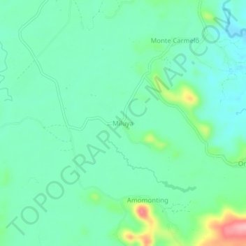Mapa topográfico Miluya, altitud, relieve