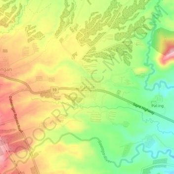Mapa topográfico Patpat, altitud, relieve