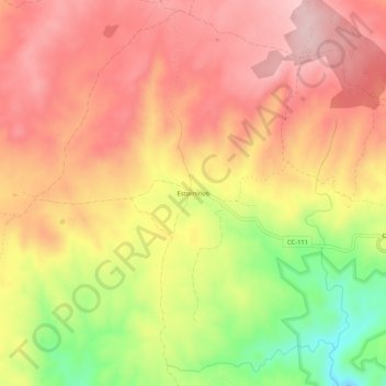 Mapa topográfico Estorninos, altitud, relieve