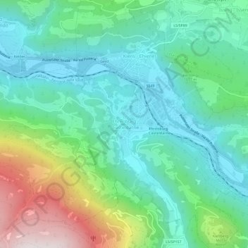 Mapa topográfico Ehrenburg - Casteldarne, altitud, relieve