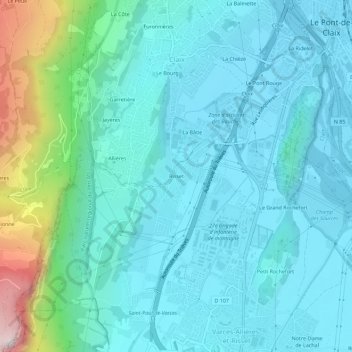 Mapa topográfico Risset, altitud, relieve