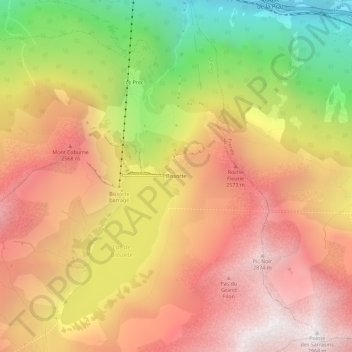 Mapa topográfico Bissorte, altitud, relieve