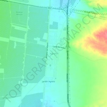 Mapa topográfico Agrelo, altitud, relieve