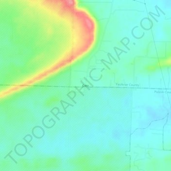 Mapa topográfico Cato, altitud, relieve