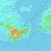 Mapa topográfico Rio de Janeiro, altitud, relieve