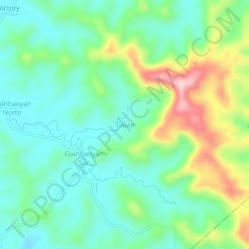 Mapa topográfico Tapae, altitud, relieve