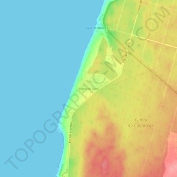 Mapa topográfico Pedra do Ouro, altitud, relieve