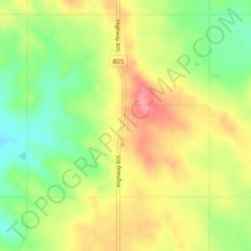 Mapa topográfico Wimborne, altitud, relieve