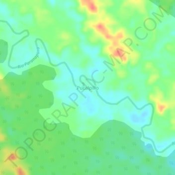 Mapa topográfico Pucalpillo, altitud, relieve
