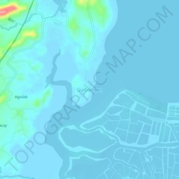Mapa topográfico Guibongan, altitud, relieve