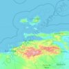 Mapa topográfico Península de Araya, altitud, relieve