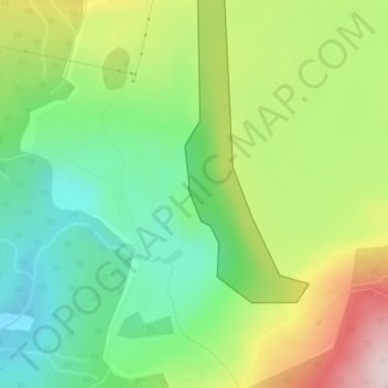 Mapa topográfico Highland Valley, altitud, relieve