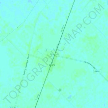 Mapa topográfico Gorchs, altitud, relieve