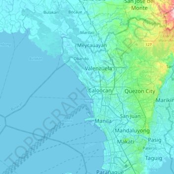 Mapa topográfico Navotas, altitud, relieve