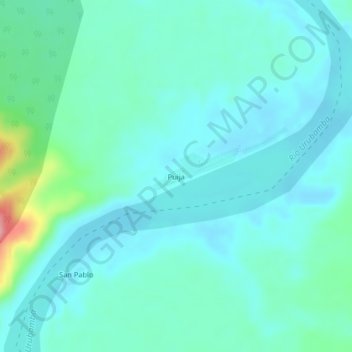 Mapa topográfico Puija, altitud, relieve