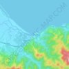 Mapa topográfico Lanuza, altitud, relieve