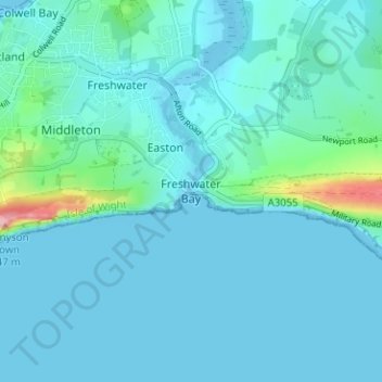 Mapa topográfico Freshwater Bay, altitud, relieve