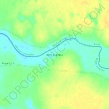 Mapa topográfico Barra da Lagoa, altitud, relieve