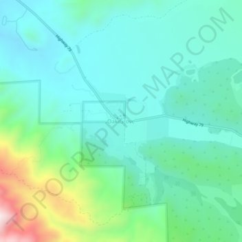 Mapa topográfico Oak Grove, altitud, relieve