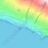 Mapa topográfico Anse les Bas, altitud, relieve