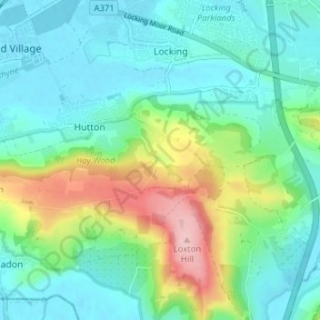 Mapa topográfico Upper Canada, altitud, relieve
