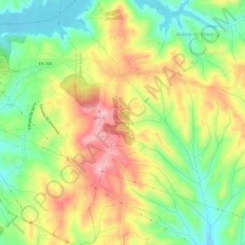 Mapa topográfico Medroa, altitud, relieve