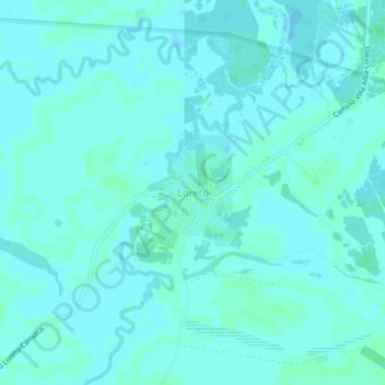 Mapa topográfico Loreto, altitud, relieve