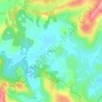 Mapa topográfico Mas de Val, altitud, relieve