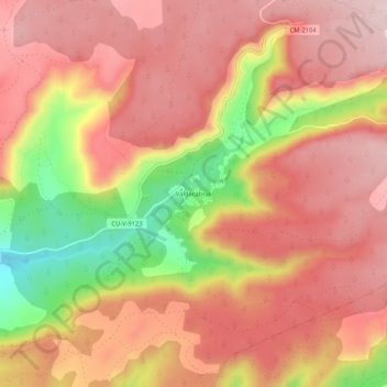 Mapa topográfico Valdecabras, altitud, relieve