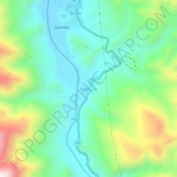 Mapa topográfico Mojtulo, altitud, relieve