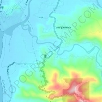 Mapa topográfico Loji, altitud, relieve