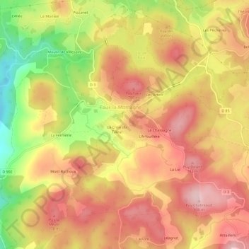 Mapa topográfico La Chapelle, altitud, relieve